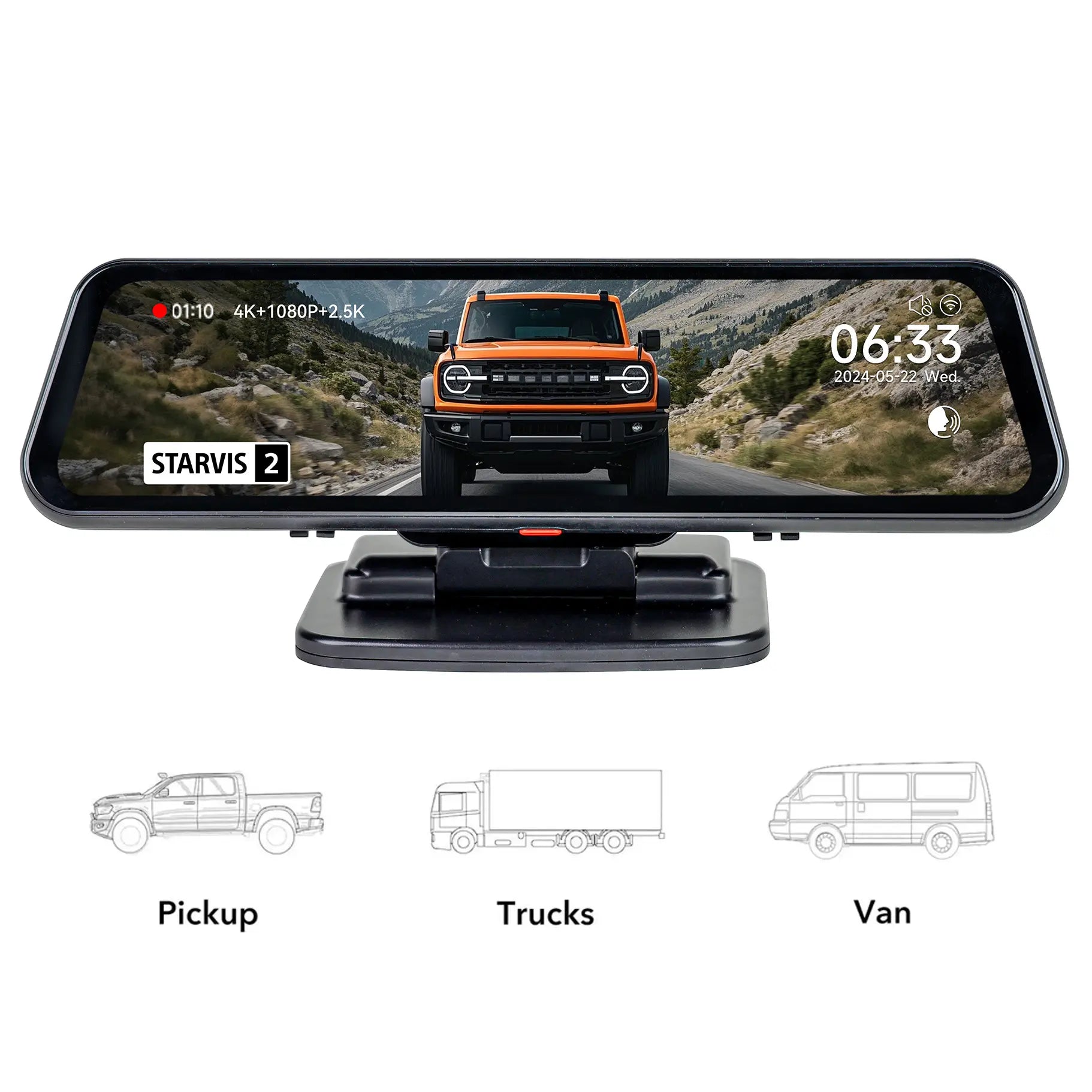 WOLFBOX Center Console Base Bracket for Mirror Dash cam