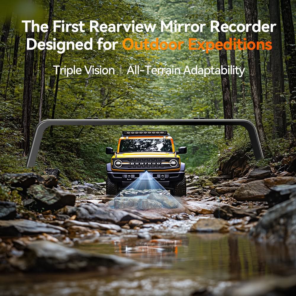 Preorder-WOLFBOX G900 TriPro Bumper Version 3 Channel Rearview Mirror WOLFBOX