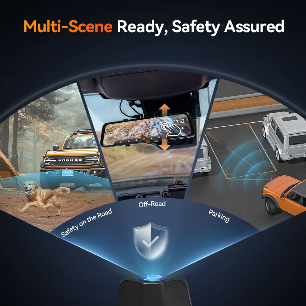 Preorder-WOLFBOX G900 TriPro Bumper Version 3 Channel Rearview Mirror WOLFBOX