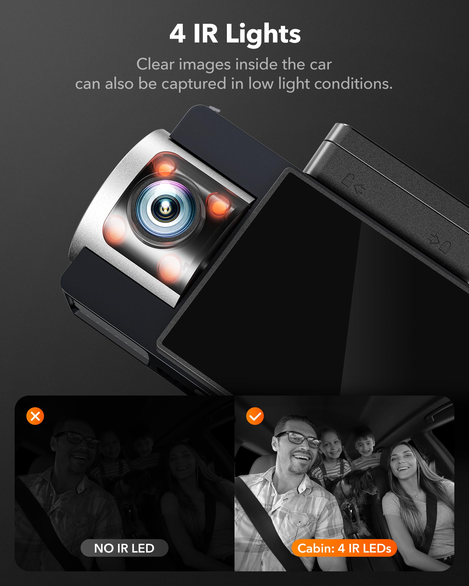 WOLFBOX i17 4K+2.5K 5G WiFi Super IR Night Vision Dash Cam