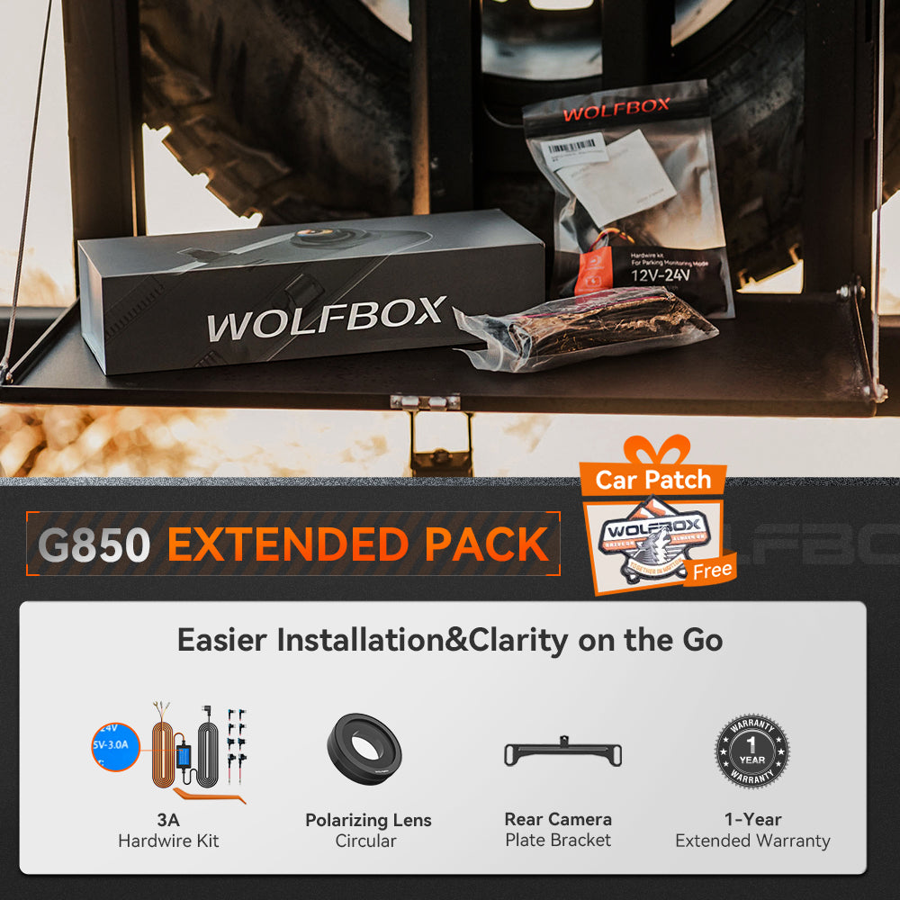 WOLFBOX G850 Rearview Mirror Backup Camera Dash Cam