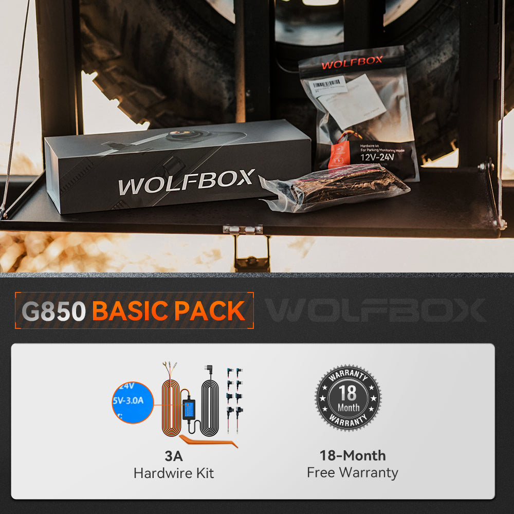 WOLFBOX G850 Rearview Mirror Backup Camera Dash Cam