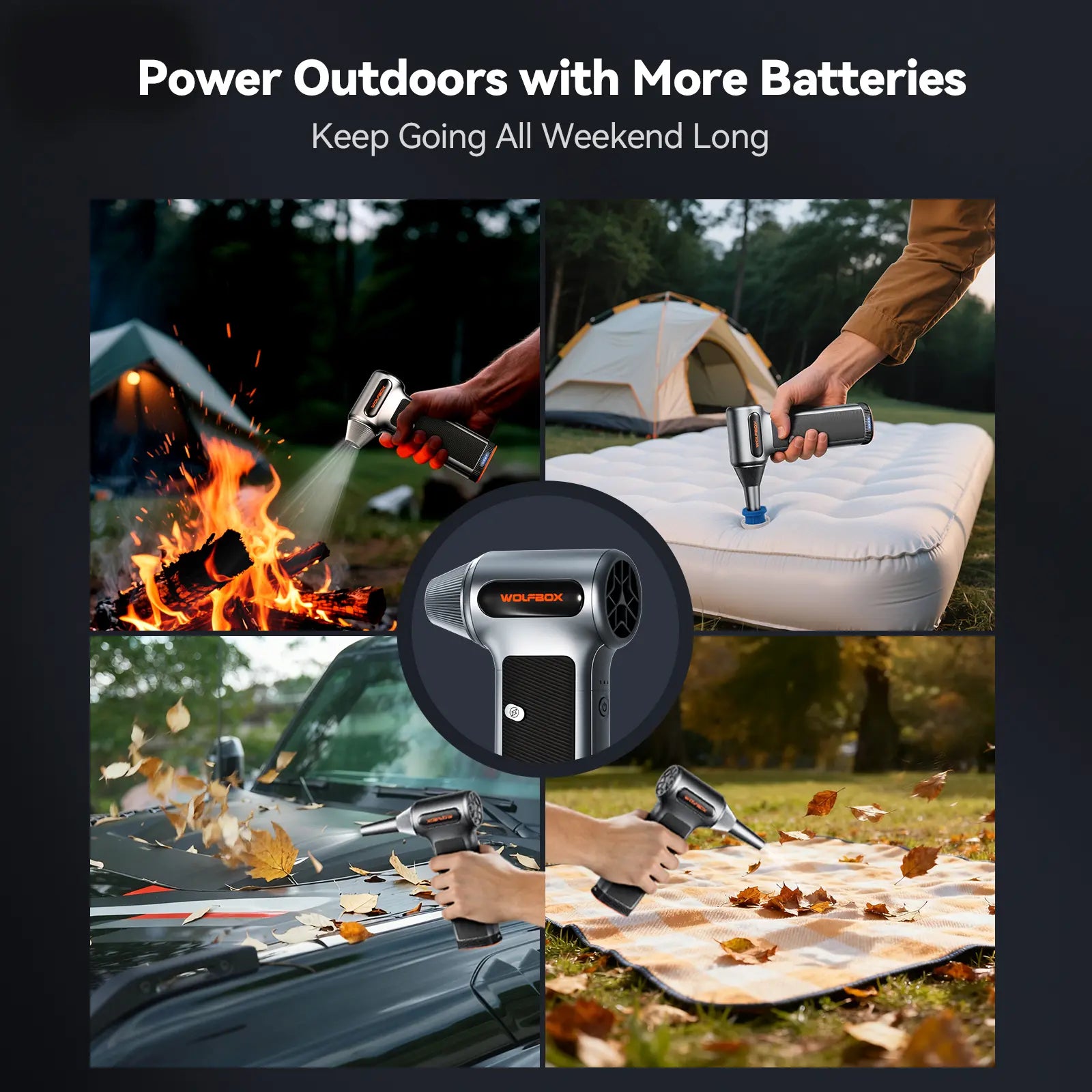 WOLFBOX MF200 Compressed Air Duster - Swappable Battery Cartridge - WOLFBOX