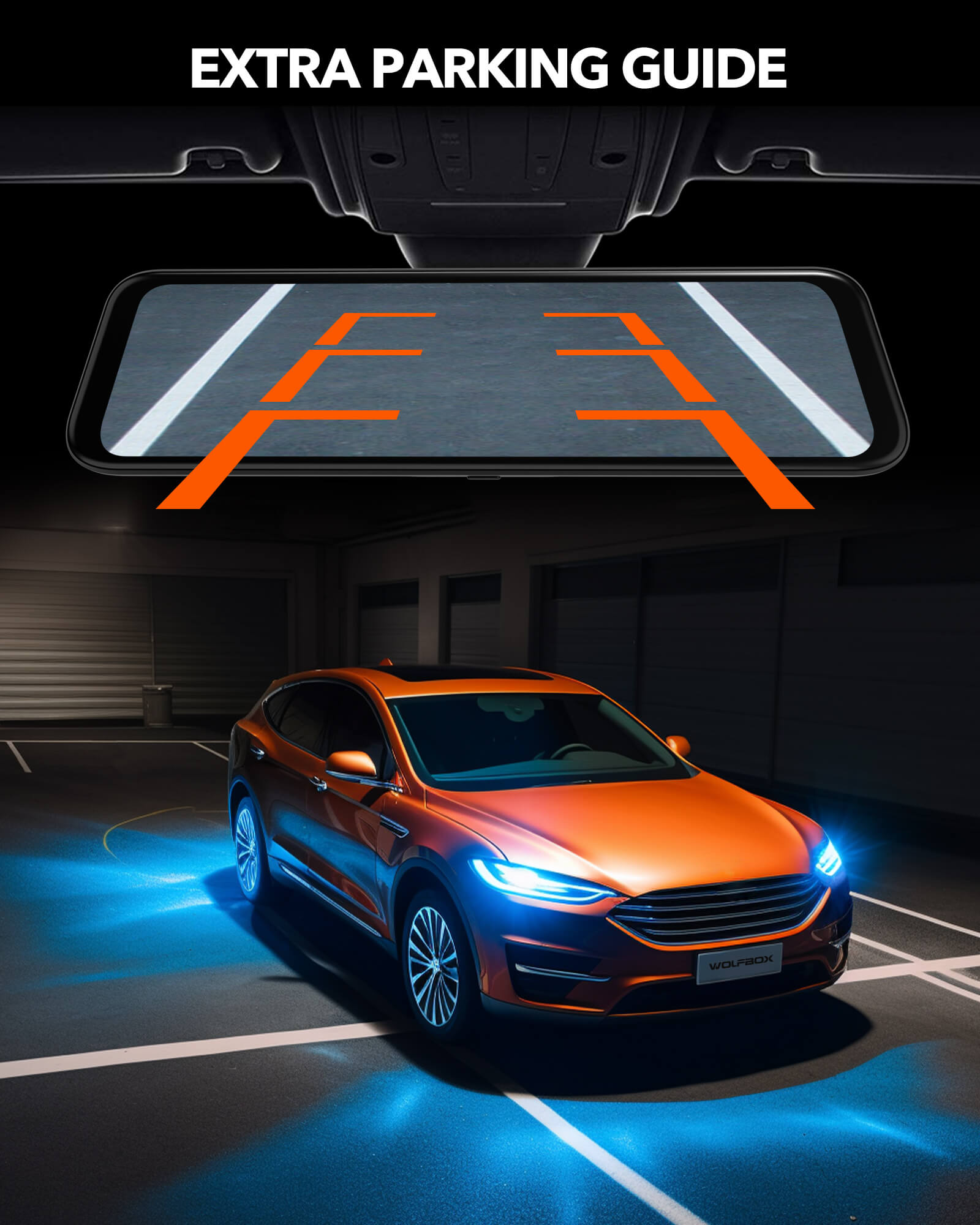 WOLFBOX G840H Wi-Fi Rear View Mirror Dash Cam camera wolfboxdashcamera