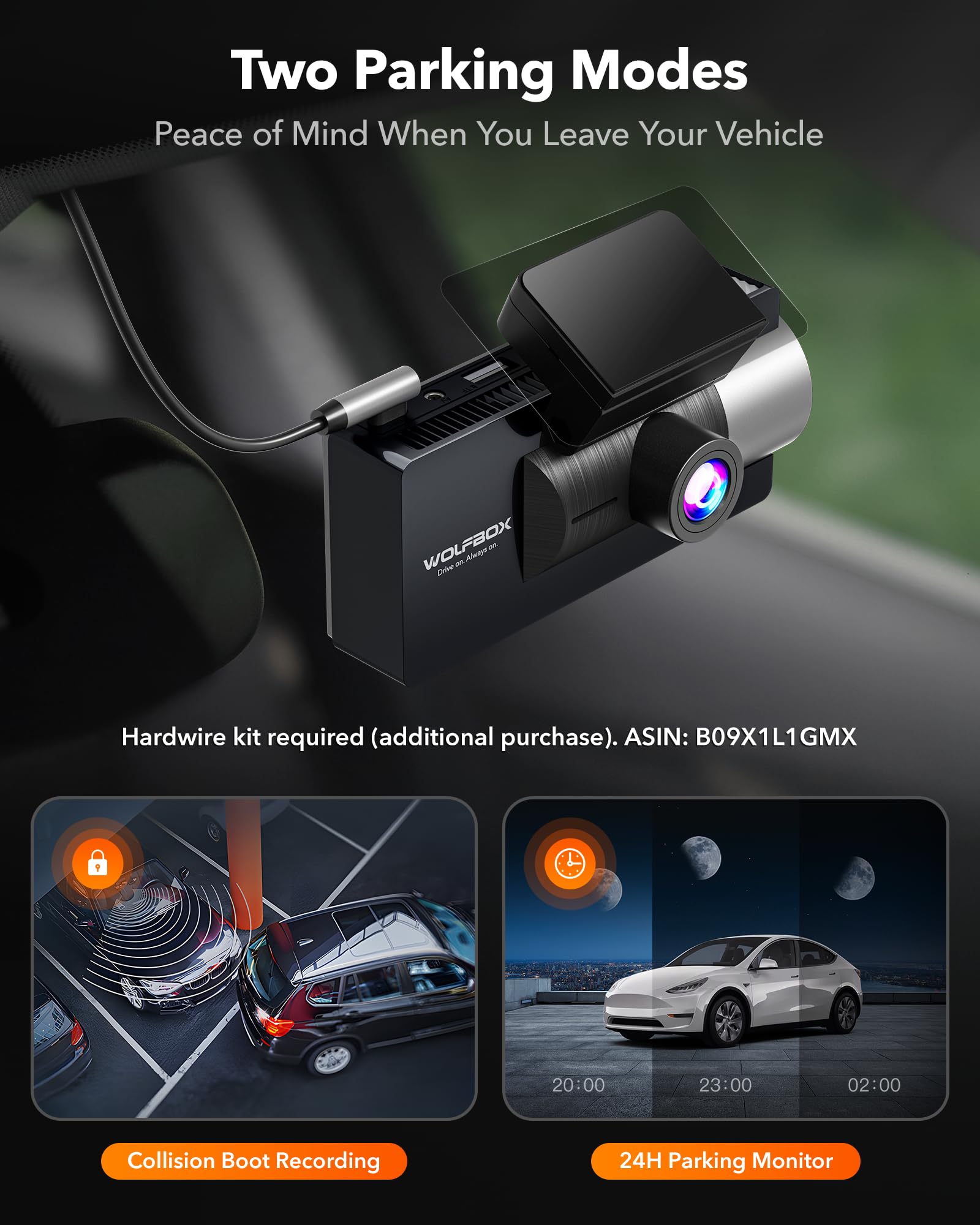 WOLFBOX i17 4K+2.5K 5G WiFi Super IR Night Vision Dash Cam