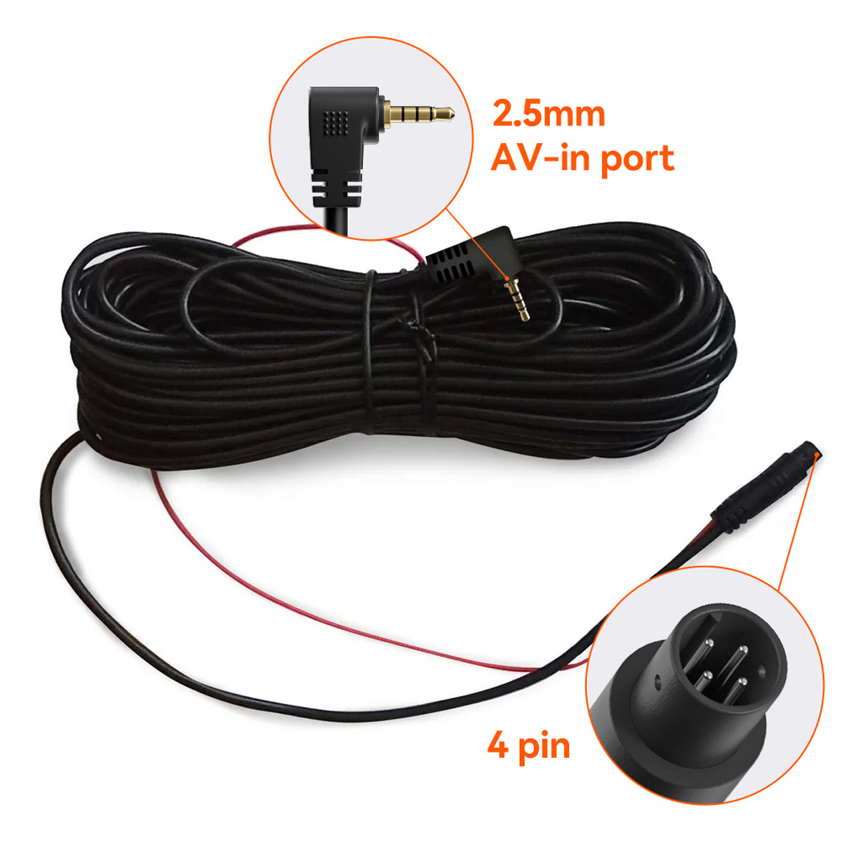 WOLFBOX 33/50 Feet Rear Camera Extension Cable for G900Pro