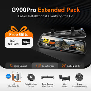 WOLFBOX G900Pro 12MP WiFi Touch Screen Smart Rear View Mirror Dash Cam