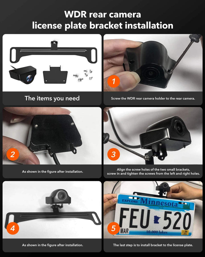 WOLFBOX Reverse Camera Plate Bracket for Easy Backup View Installation  wolfboxdashcamera   