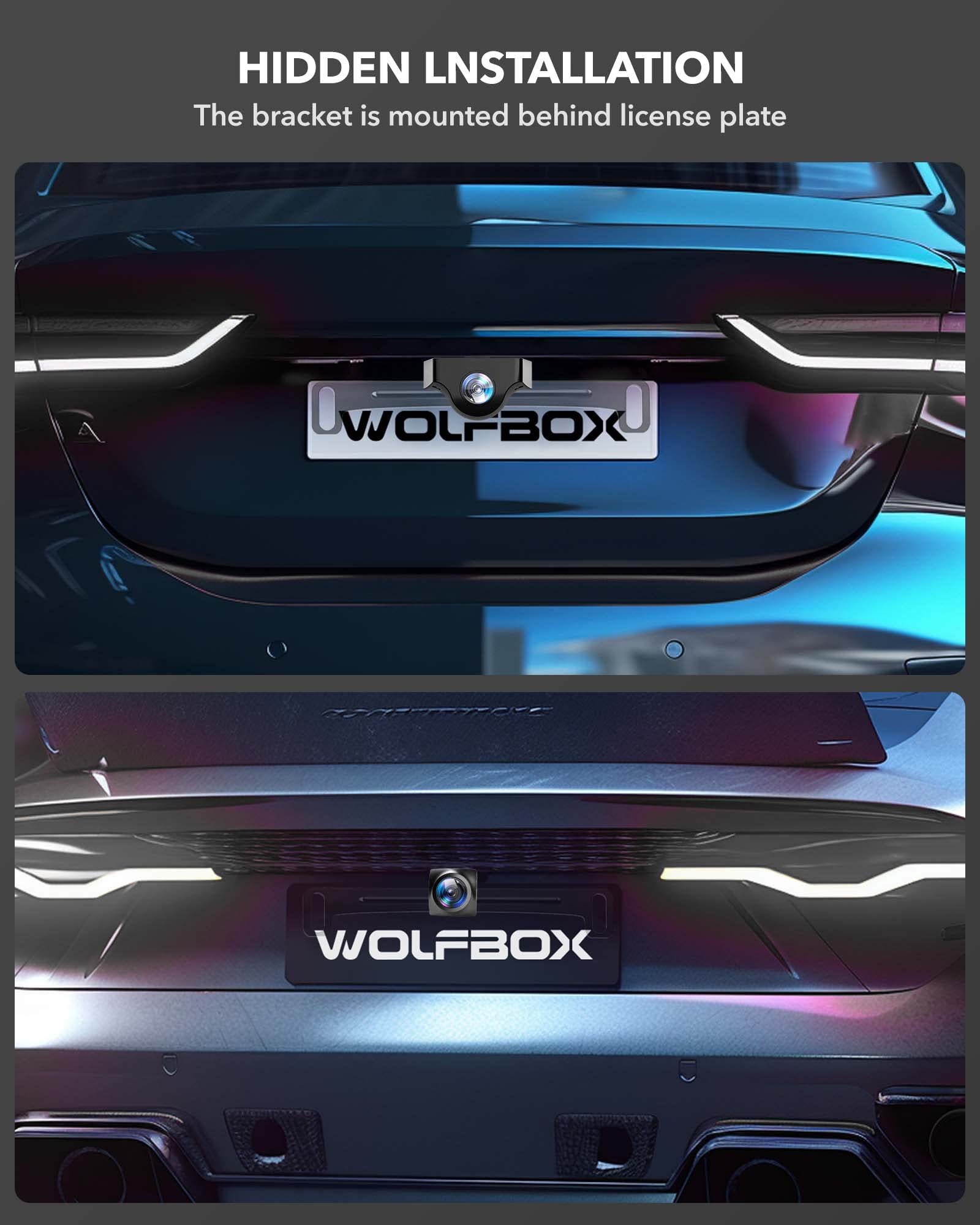 WOLFBOX Reverse Camera Plate Bracket for Easy Backup View Installation  wolfboxdashcamera   
